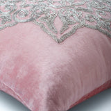 Silver Plated - Pink Velvet Throw Pillow Cover
