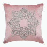 Silver Plated - Pink Velvet Decorative Euro Sham