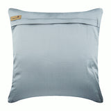 Silver Round Leaves - Silver Art Silk Throw Pillow Cover