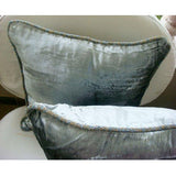 Silver Shimmer - Silver Velvet Decorative Euro Sham