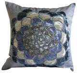 Silver Wildflower Pillow Cover
