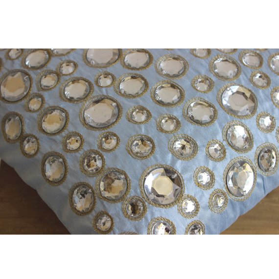 Navy Night Diamonds - Navy Blue Silk Throw Pillow Cover