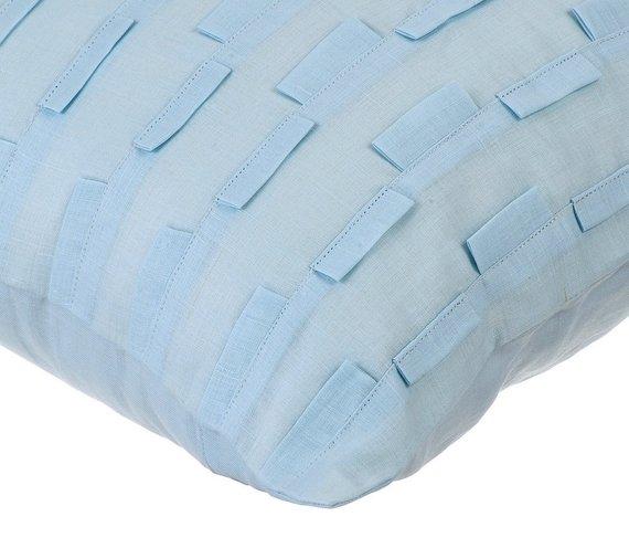 Sky Ocean - Light Blue Cotton Linen Decorative Euro Sham