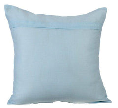 Sky Ocean - Light Blue Cotton Linen Decorative Euro Sham