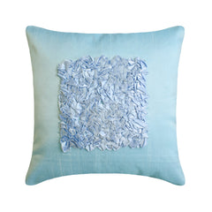 Sky Blue Love - Sky Blue Art Silk Decorative Euro Sham