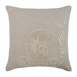 Snail Pearls - Natural Beige Cotton Linen Decorative Euro Sham