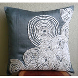 Snow Centric - Blue Art Silk Throw Pillow Cover