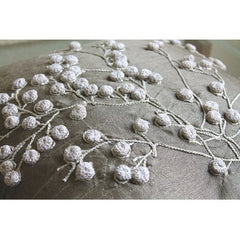Snow Flowers Gray Throw Pillow Cover