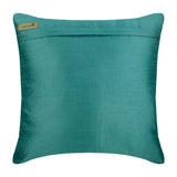 Snowy Blooms - Teal Blue Art Silk Throw Pillow Cover
