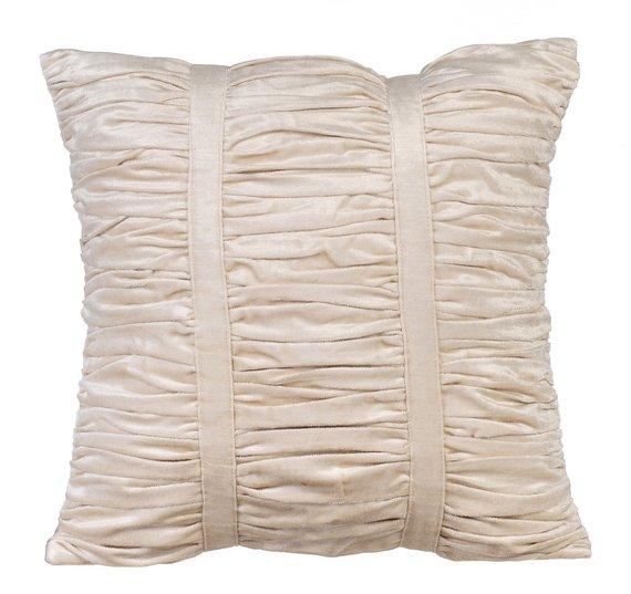 Pearl Beige Beauty - Pearl Beige Velvet Decorative Euro Sham