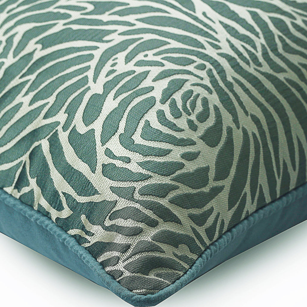 Soft Whirlpool - Blue Jacquard Silk Decorative Euro Sham