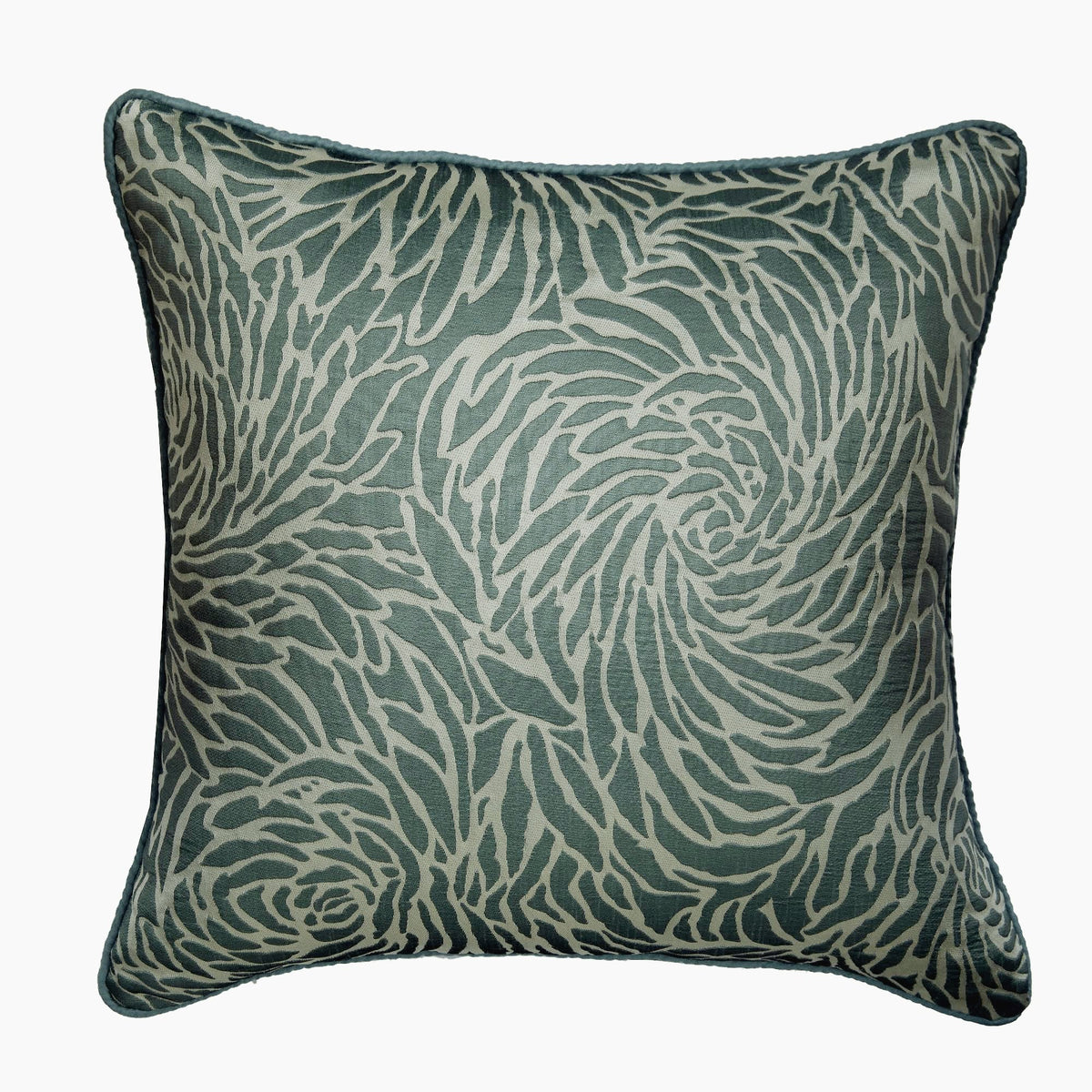 Soft Whirlpool - Blue Jacquard Silk Decorative Euro Sham