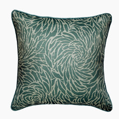 Soft Whirlpool - Blue Jacquard Silk Decorative Euro Sham
