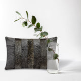 Sparkling Stripe Teal - Teal Blue Velvet Lumbar Pillow Cover