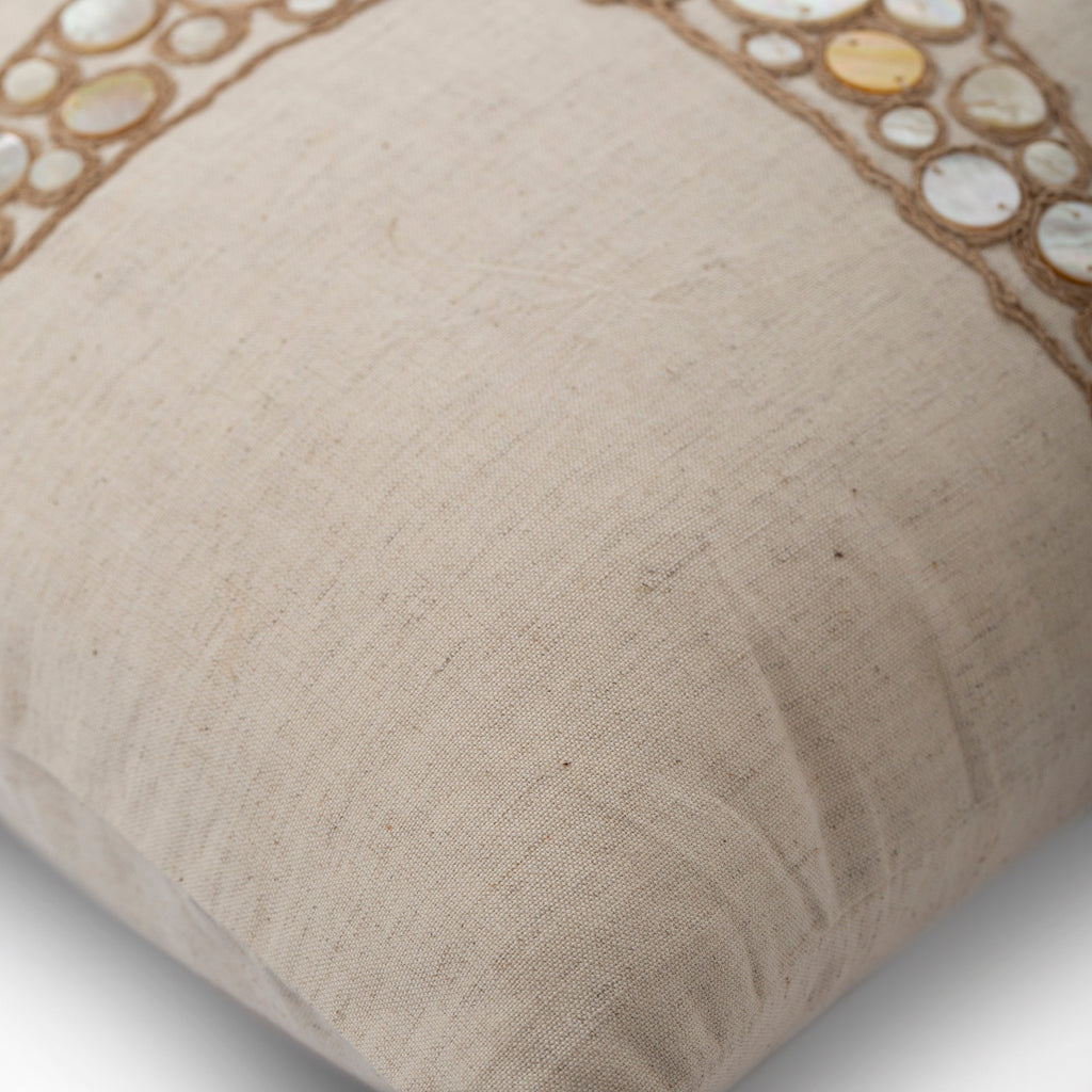 Starfish Coated Pearl - Natural Beige Cotton Linen Throw Pillow Cover