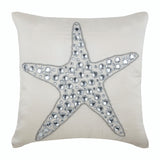 Starfish Crystals - Ivory Cotton Linen Decorative Euro Sham