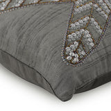 Starry Light - Gray Art Silk Decorative Euro Sham