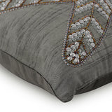 Starry Light - Gray Art Silk Throw Pillow Cover