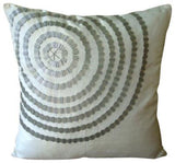 Metallic Rings - Gray Art Silk Decorative Euro Sham