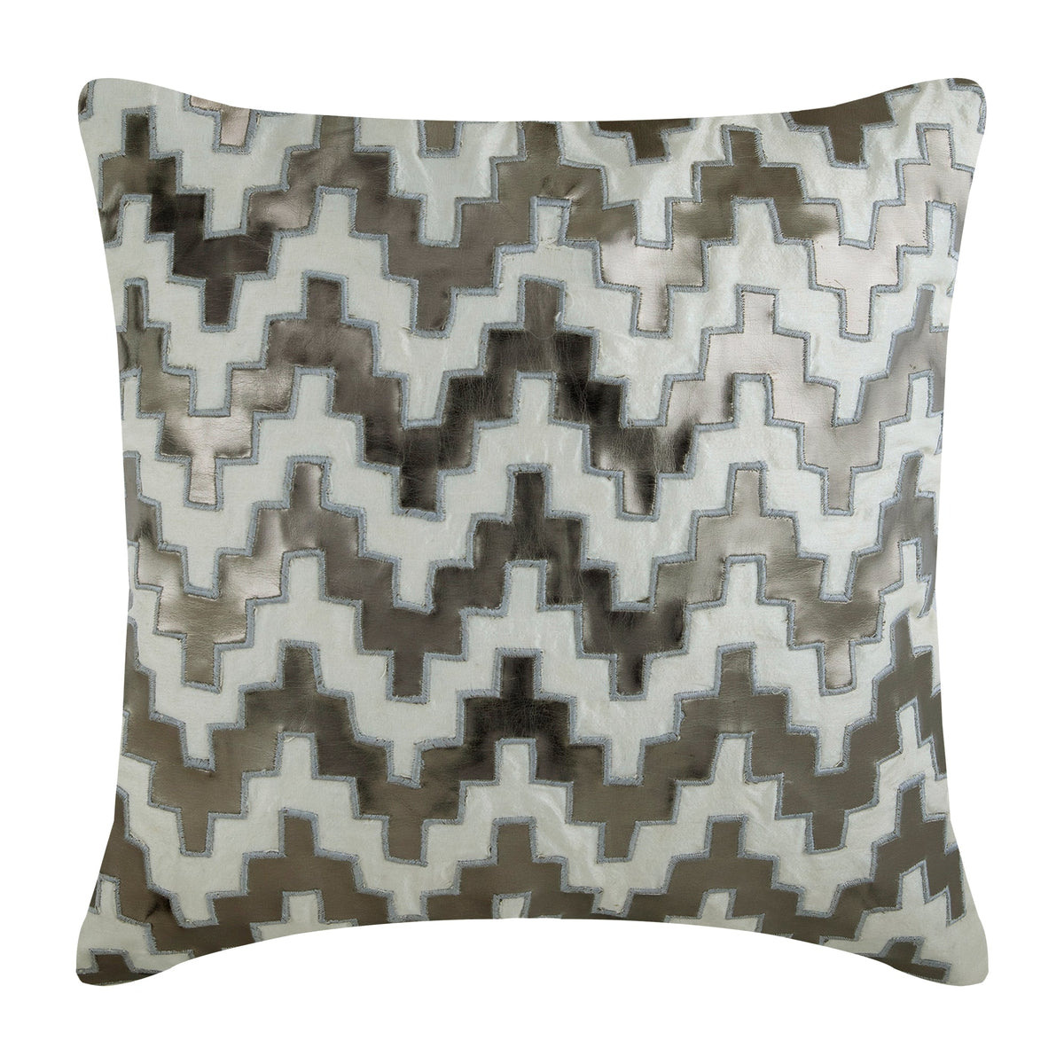 Steely Progress Applique Throw Pillow Cover