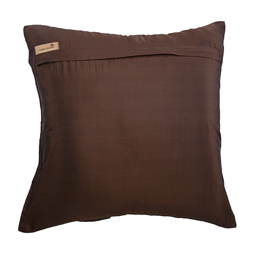 Step By Step - Brown Art Silk Throw Pillow Cover