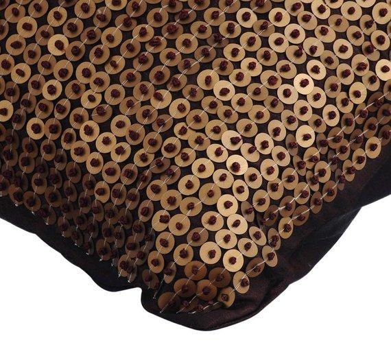 Story Of Gold Brown Silk Decorative Euro Sham