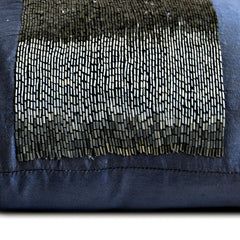 Striking Navy - Art Silk Blue Decorative Lumbar Pillow Cover