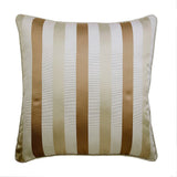 Striped With Beige - Beige Jacquard Silk Decorative Euro Sham