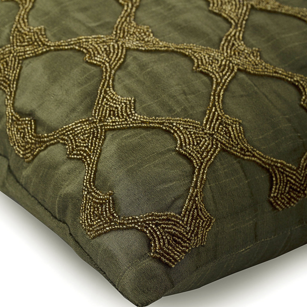 Tarnished Gold Lattice Decorative Euro Sham