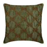 Tarnished Gold Beaded Throw Pillow Cover