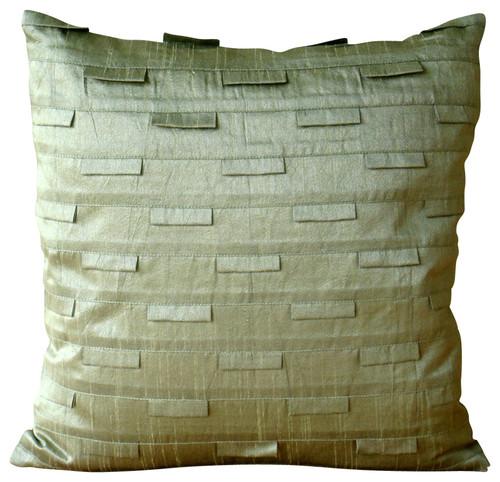 Taupe Green Ocean - Taupe Green Art Silk Decorative Euro Sham