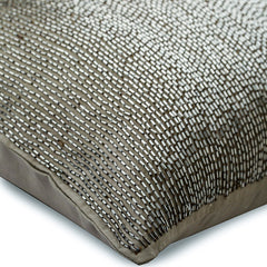 Taupe Silver Rain - Taupe Cotton Linen Decorative Euro Sham