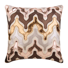 Tea Party - Brown Faux Leather Decorative Euro Sham