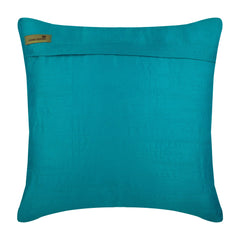Teal Waves - Teal Blue Art Silk Throw Pillow Cover