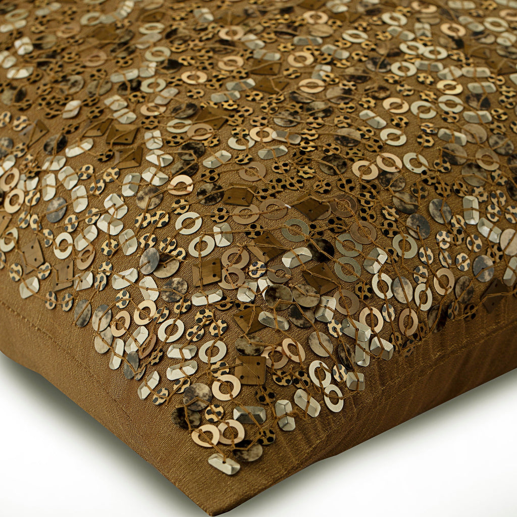 Textured Jaal Gold Throw Pillow Cover