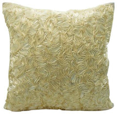 Pillow Covers with Ribbon Embroidery