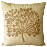 My Wish Tree - Dark Peach Art Silk Decorative Euro Sham