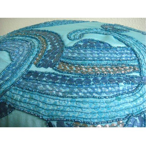Tides Blue Sequins Euro Sham