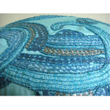 Tides Blue Sequins Throw Cushion Cover