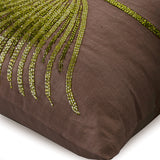 Together We Grow - Brown Cotton Linen Throw Pillow Cover