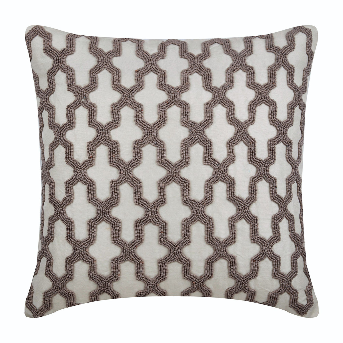Trellis Cafe Runway - Ivory Silk Decorative Euro Sham