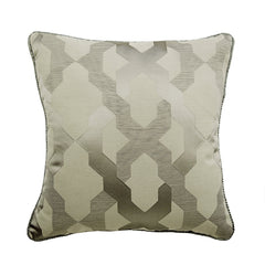 Trellis Shine - Gray Jacquard Silk Decorative Euro Sham