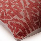 Tribal Love - Red Jacquard Silk Decorative Euro Sham