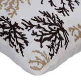 Tropical Corals - Brown Cotton Linen Throw Cushion Cover