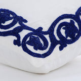 Turkish Border - White Art Silk Throw Pillow Cover