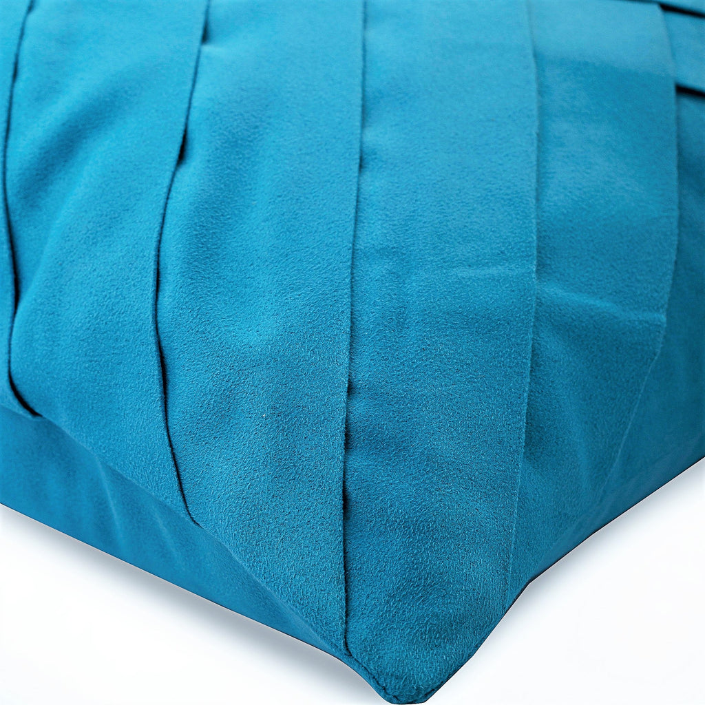 Turquoise Blue No Limits No Lines - Turquoise Blue Suede Throw Pillow Cover