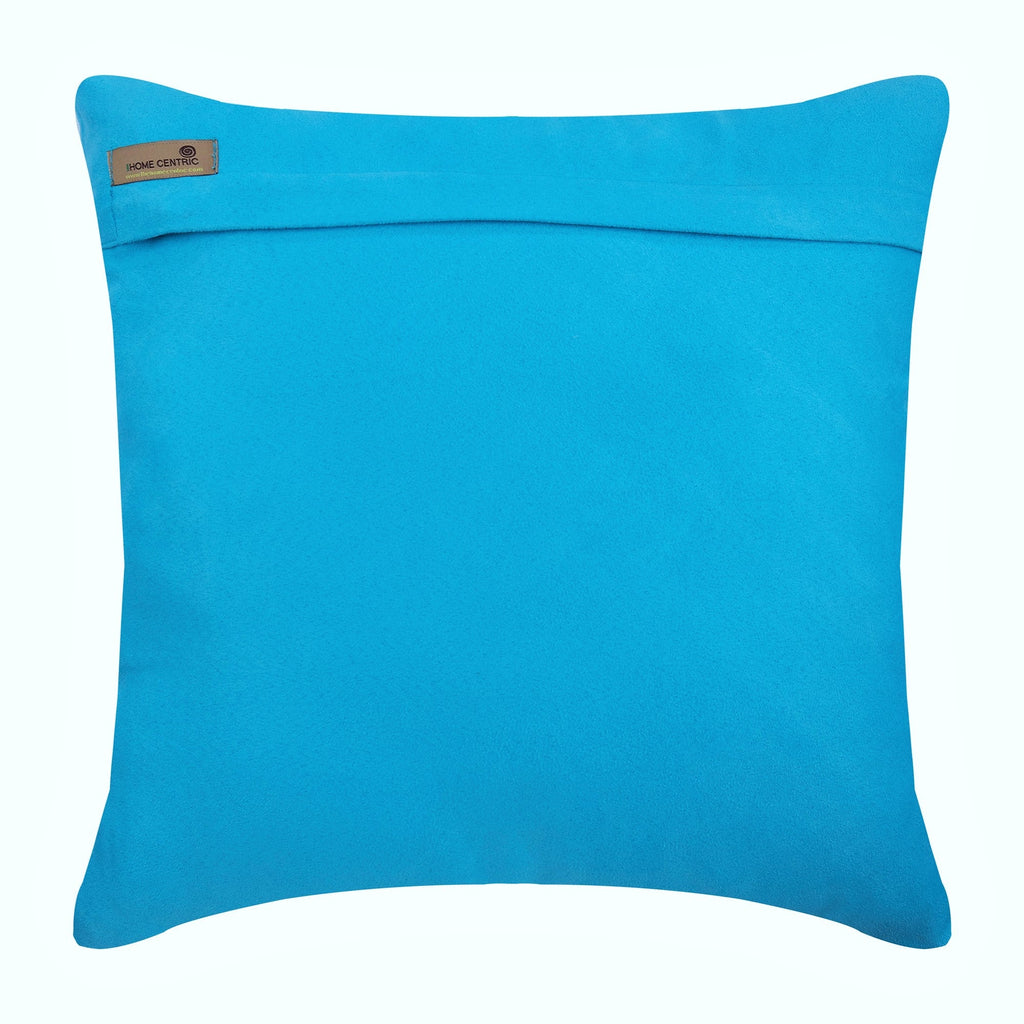 Turquoise Blue No Limits No Lines - Turquoise Blue Suede Throw Pillow Cover