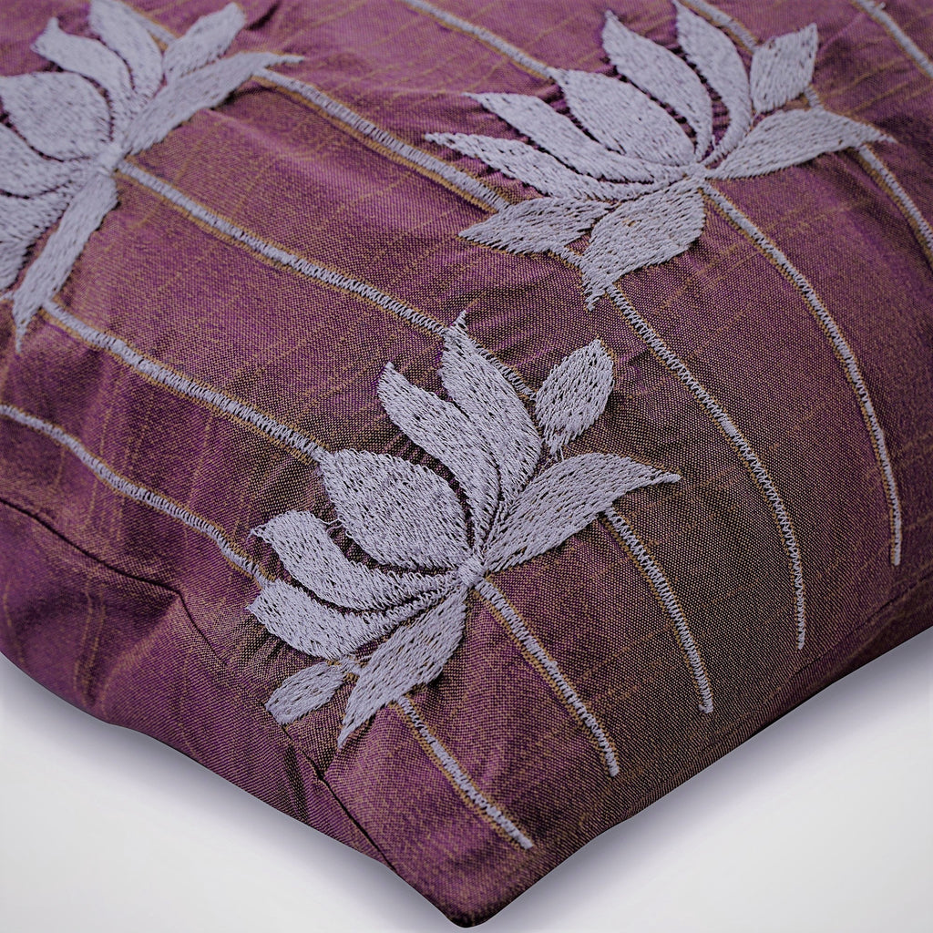 Two Tone Lotus - Purple Art Silk Throw Pillow Cover