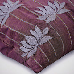 Two Tone Lotus - Purple Art Silk Throw Pillow Cover