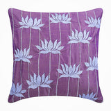 Lotus Serene - Ivory Art Silk Throw Pillow Cover
